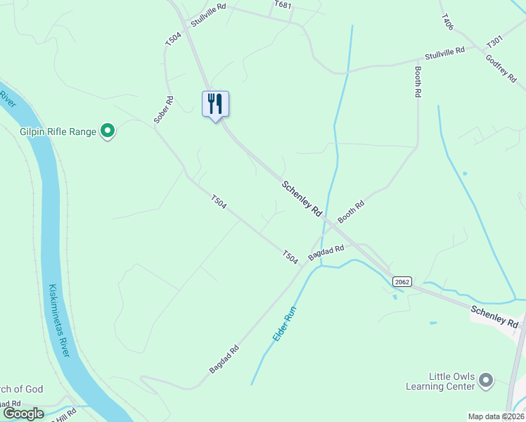 map of restaurants, bars, coffee shops, grocery stores, and more near 119 Ritter Lane in Leechburg