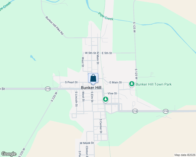 map of restaurants, bars, coffee shops, grocery stores, and more near 116 North Main Street in Bunker Hill