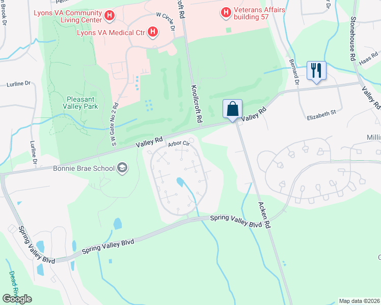 map of restaurants, bars, coffee shops, grocery stores, and more near 43 Chestnut Court in Bernards