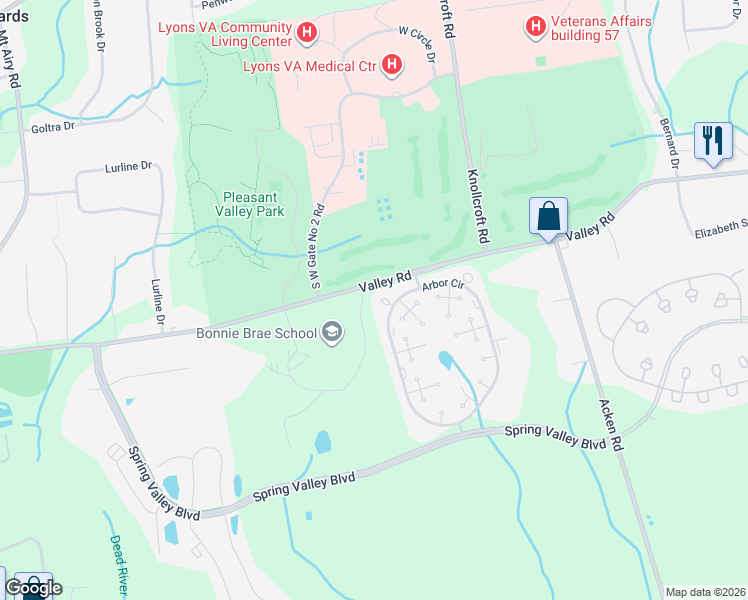 map of restaurants, bars, coffee shops, grocery stores, and more near 8 Magnolia Path in Bernards