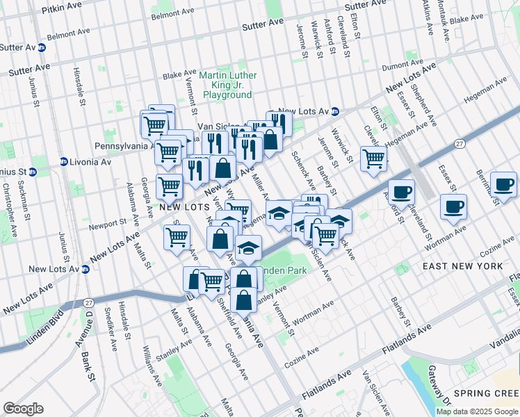 map of restaurants, bars, coffee shops, grocery stores, and more near 701 Bradford Street in Brooklyn