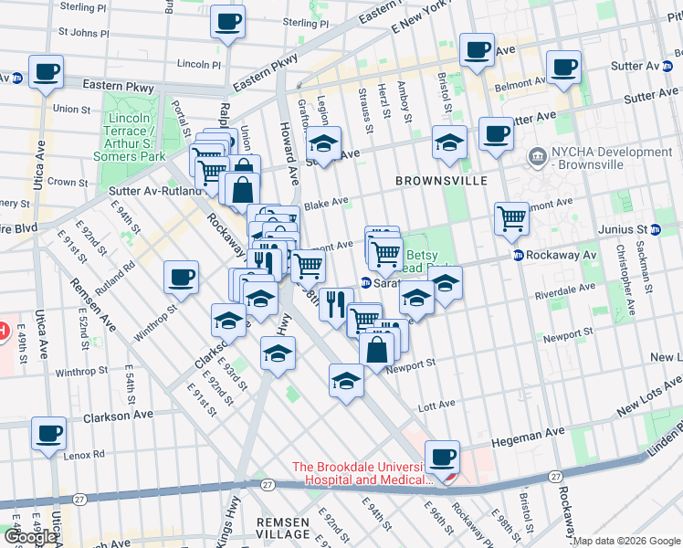map of restaurants, bars, coffee shops, grocery stores, and more near in Brooklyn