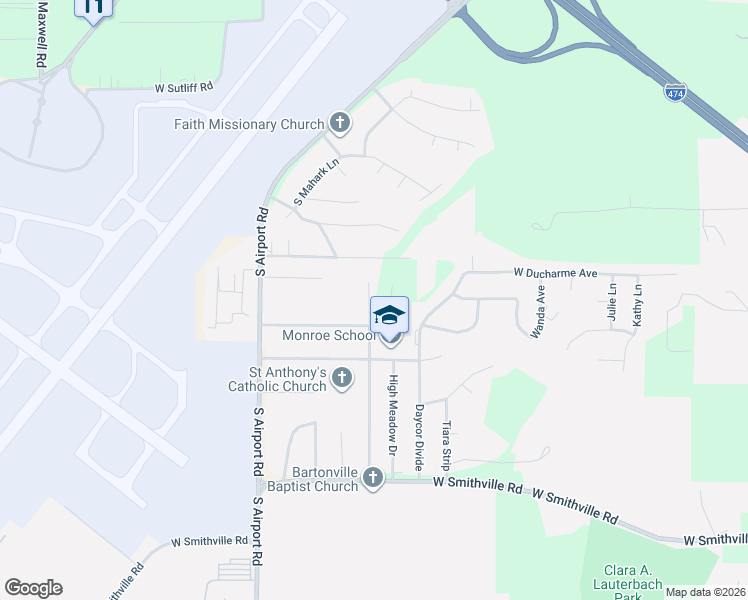 map of restaurants, bars, coffee shops, grocery stores, and more near 2317 S Skyway Rd in Peoria