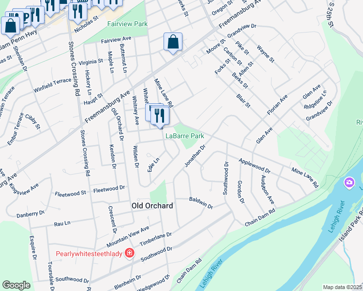 map of restaurants, bars, coffee shops, grocery stores, and more near 89 Wilden Dr in Easton