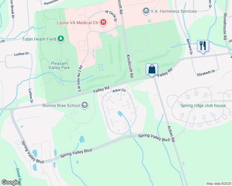 map of restaurants, bars, coffee shops, grocery stores, and more near 10 Chestnut Court in Basking Ridge