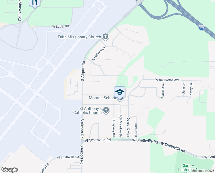 map of restaurants, bars, coffee shops, grocery stores, and more near 2317 S Skyway Rd in Peoria