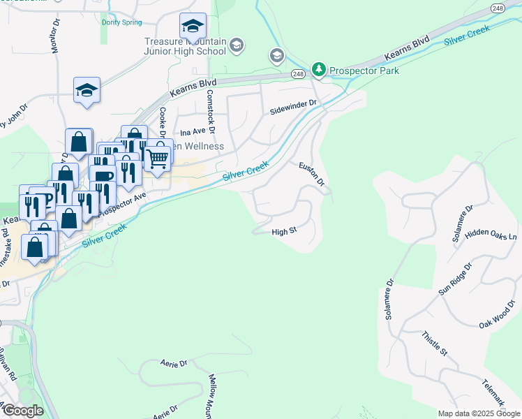 map of restaurants, bars, coffee shops, grocery stores, and more near 1979 Paddington Drive in Park City