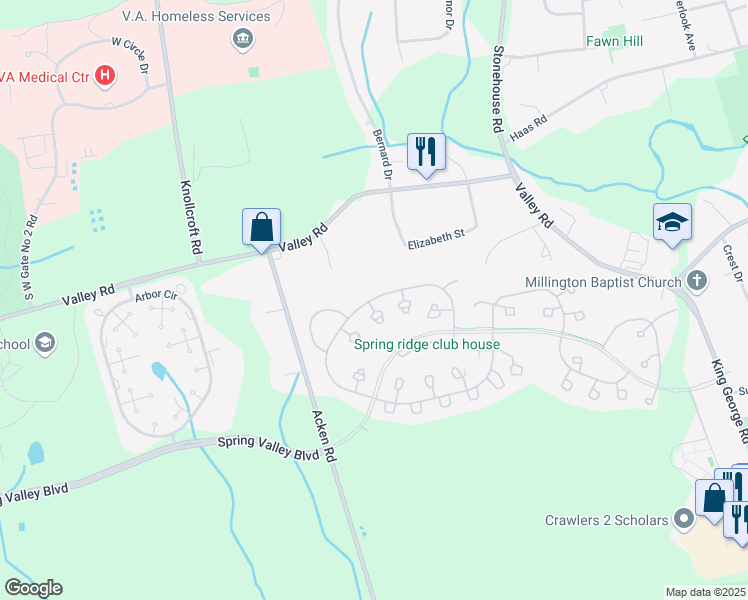 map of restaurants, bars, coffee shops, grocery stores, and more near 160 Alexandria Way in Bernards