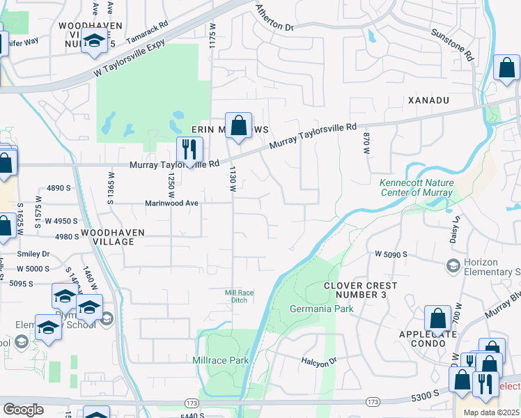 map of restaurants, bars, coffee shops, grocery stores, and more near 1083 West 4900 South in Taylorsville