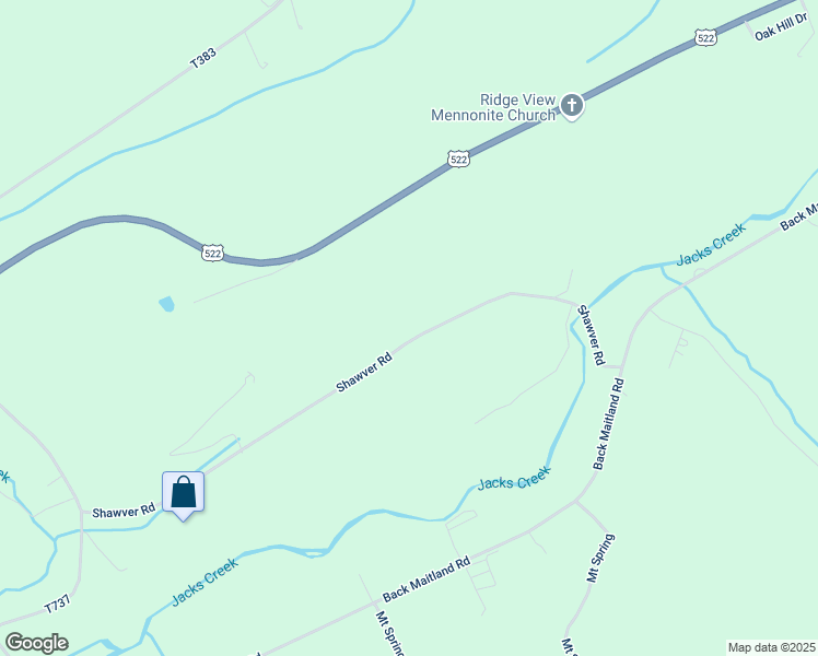 map of restaurants, bars, coffee shops, grocery stores, and more near 391 Shawver Road in McClure