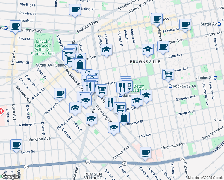 map of restaurants, bars, coffee shops, grocery stores, and more near in Brooklyn