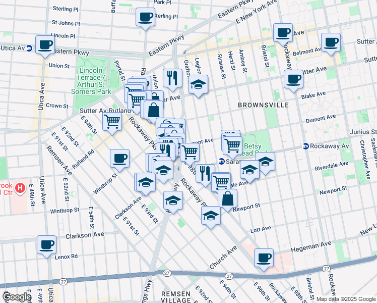map of restaurants, bars, coffee shops, grocery stores, and more near in Brooklyn