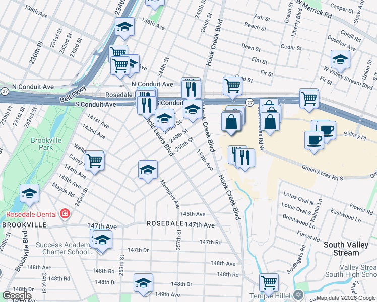 map of restaurants, bars, coffee shops, grocery stores, and more near 139-21 Caney Lane in Queens