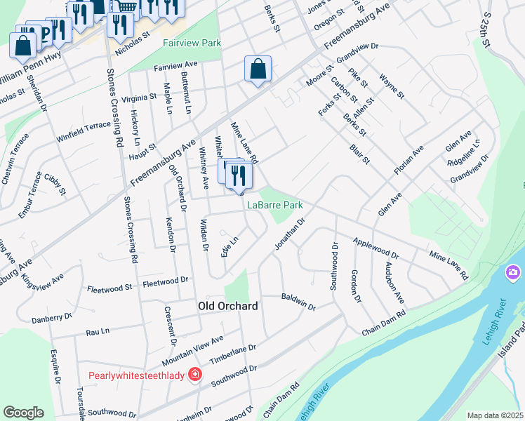 map of restaurants, bars, coffee shops, grocery stores, and more near 89 Wilden Drive in Easton