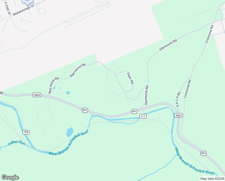 map of restaurants, bars, coffee shops, grocery stores, and more near 53 Red Horse Road in Pottsville