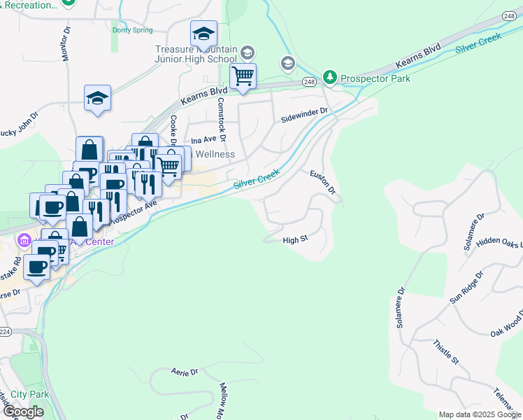 map of restaurants, bars, coffee shops, grocery stores, and more near 1979 Paddington Drive in Park City