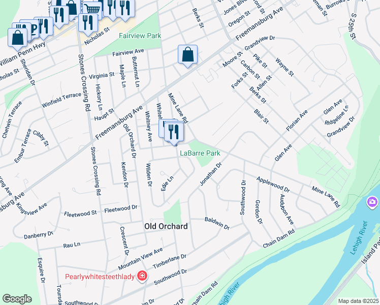 map of restaurants, bars, coffee shops, grocery stores, and more near 97 Wilden Drive in Easton