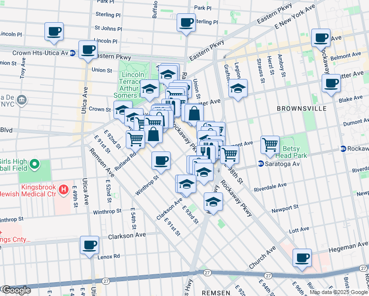 map of restaurants, bars, coffee shops, grocery stores, and more near in Brooklyn