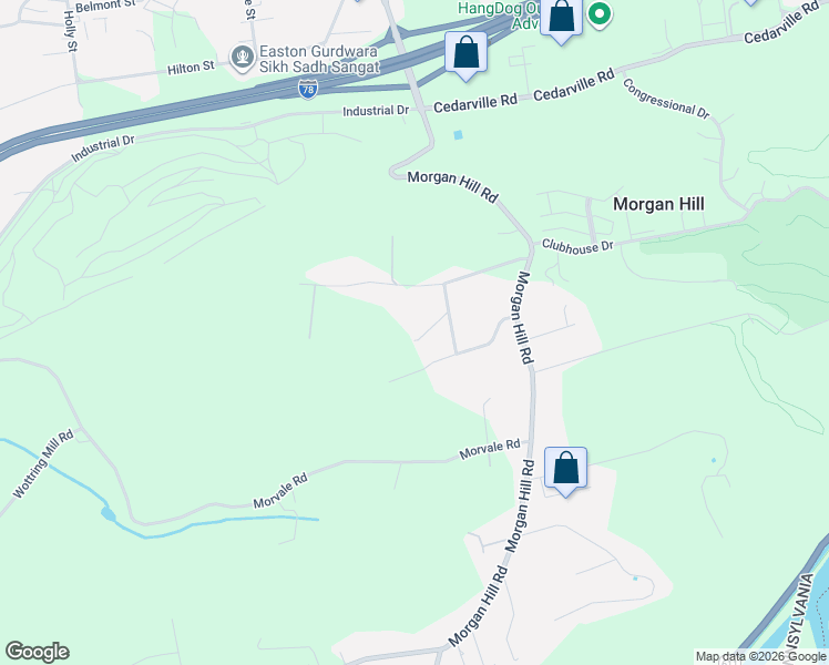 map of restaurants, bars, coffee shops, grocery stores, and more near 55 Waltman Loop Lane in Easton