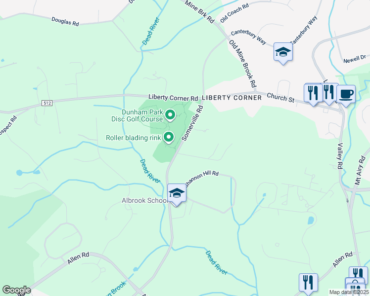 map of restaurants, bars, coffee shops, grocery stores, and more near 441 Somerville Road in Bernards