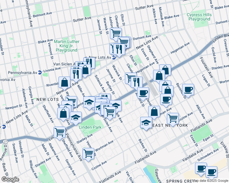 map of restaurants, bars, coffee shops, grocery stores, and more near 826 Barbey Street in Brooklyn
