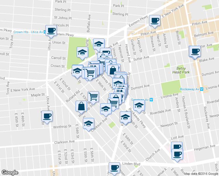map of restaurants, bars, coffee shops, grocery stores, and more near in Brooklyn