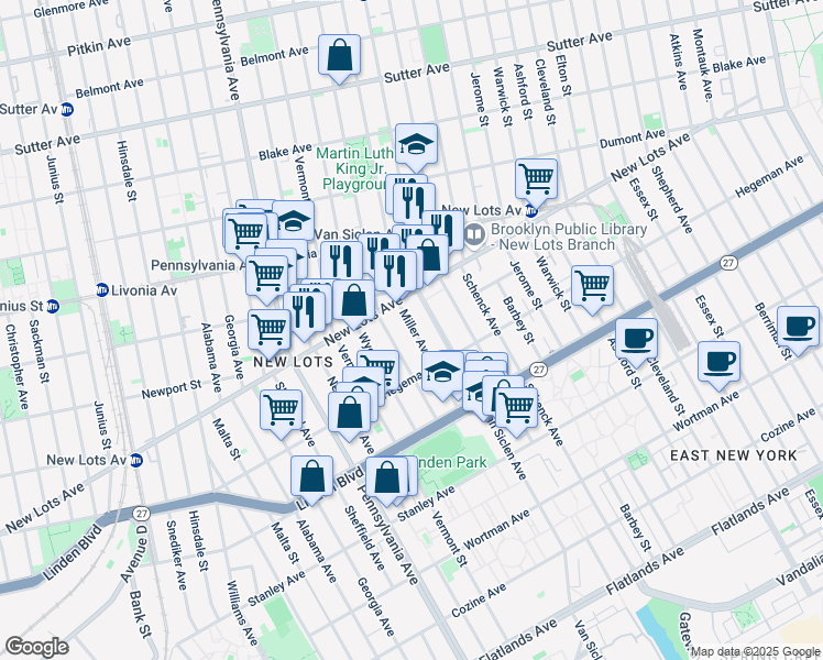 map of restaurants, bars, coffee shops, grocery stores, and more near in Brooklyn