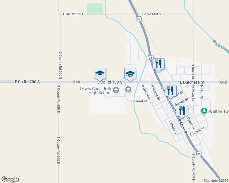 map of restaurants, bars, coffee shops, grocery stores, and more near in Walton