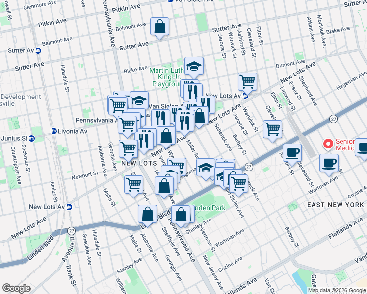 map of restaurants, bars, coffee shops, grocery stores, and more near in Brooklyn