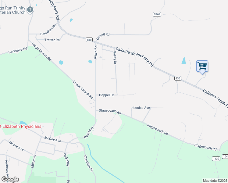 map of restaurants, bars, coffee shops, grocery stores, and more near 16755 Valley Drive in Calcutta