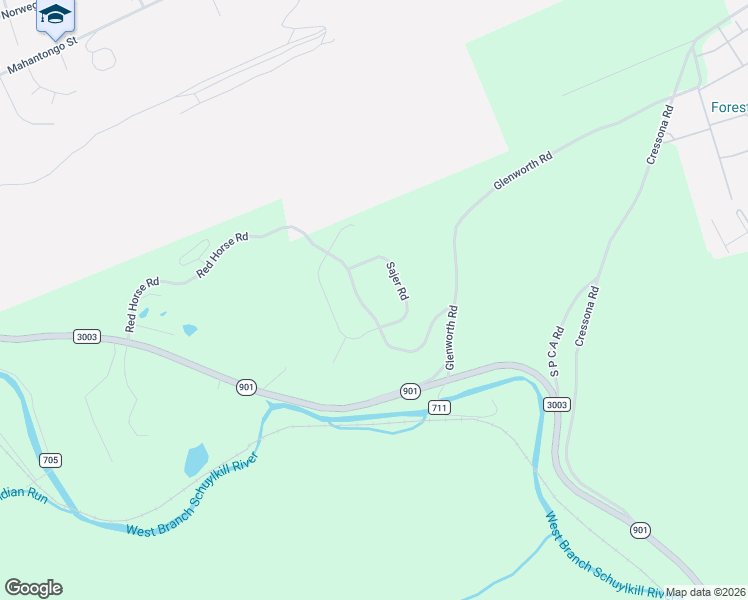 map of restaurants, bars, coffee shops, grocery stores, and more near 8 Sajer Road in Pottsville