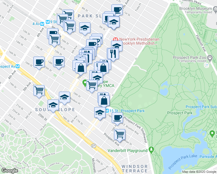 map of restaurants, bars, coffee shops, grocery stores, and more near 482 12th Street in Brooklyn