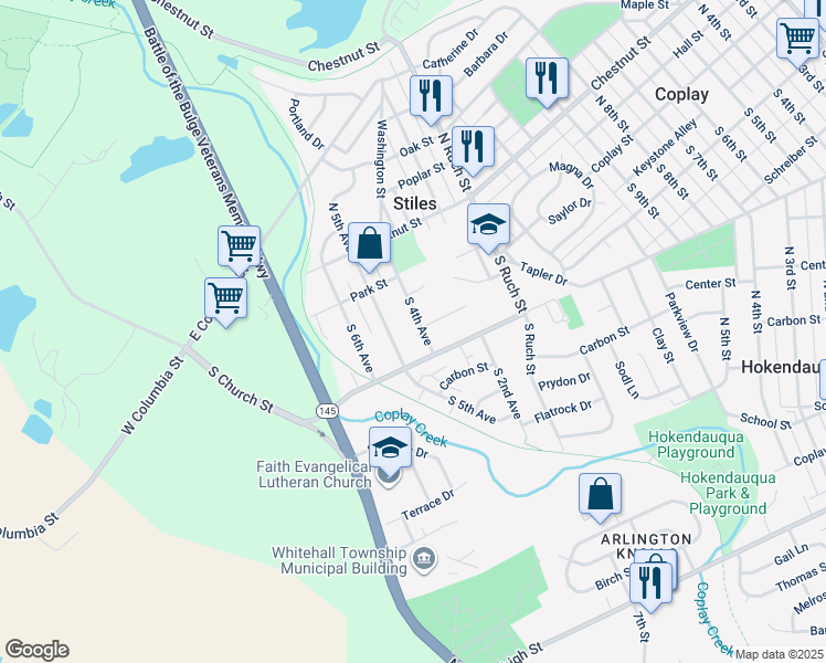 map of restaurants, bars, coffee shops, grocery stores, and more near 3218 South 4th Avenue in Stiles