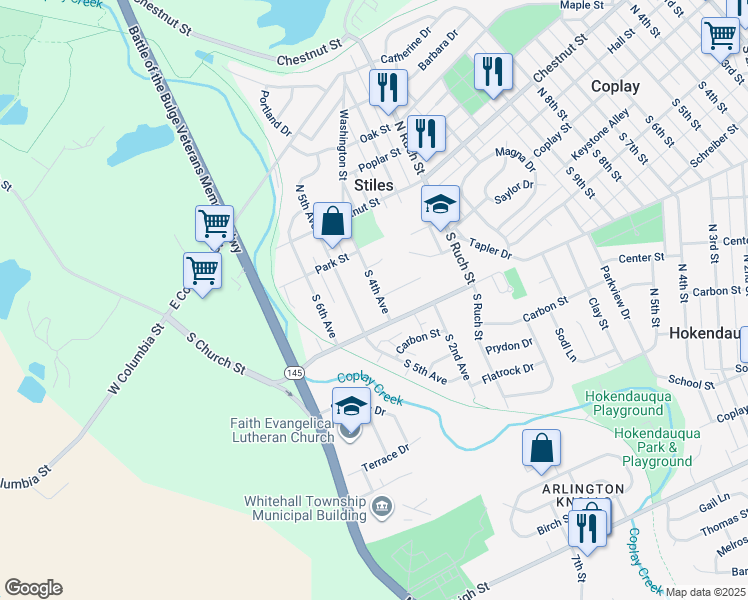 map of restaurants, bars, coffee shops, grocery stores, and more near 3218 South 4th Avenue in Stiles