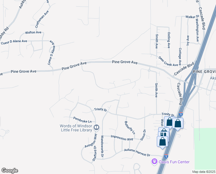 map of restaurants, bars, coffee shops, grocery stores, and more near 4600 Risstay Way in Shasta Lake