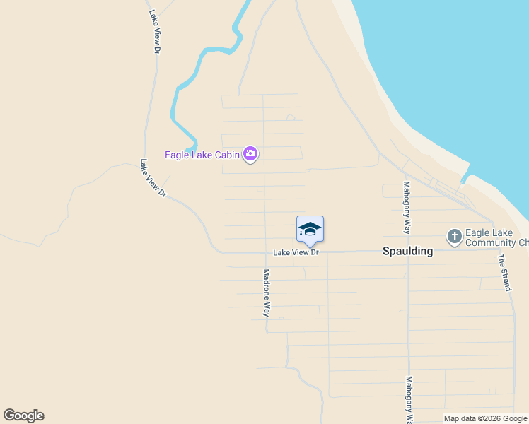 map of restaurants, bars, coffee shops, grocery stores, and more near Madrone Way in Spaulding