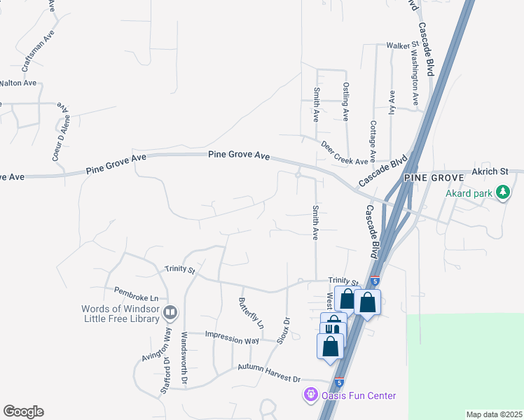 map of restaurants, bars, coffee shops, grocery stores, and more near 4540 Risstay Way in Shasta Lake