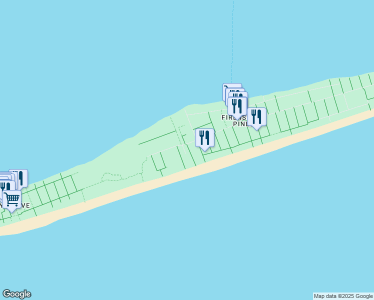 map of restaurants, bars, coffee shops, grocery stores, and more near 576 Coastguard Walk in Sayville