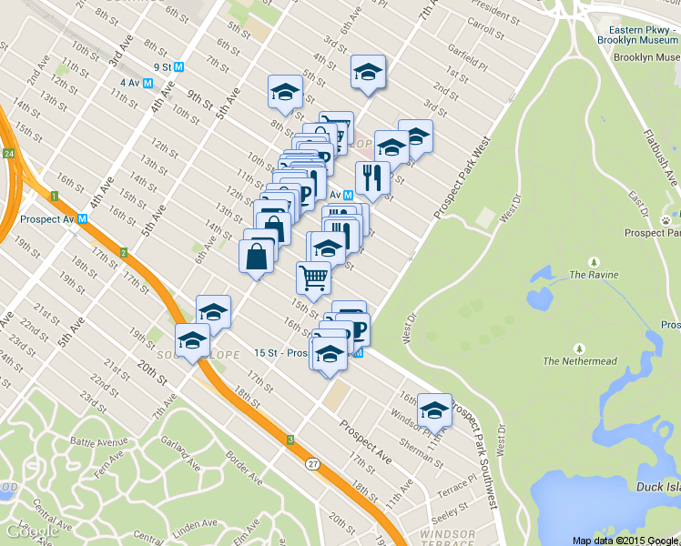 map of restaurants, bars, coffee shops, grocery stores, and more near 482 12th Street in Brooklyn