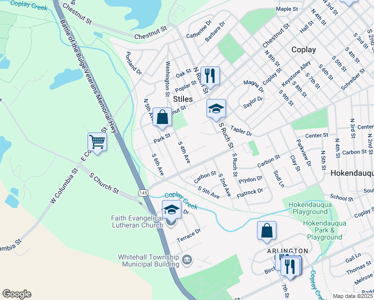 map of restaurants, bars, coffee shops, grocery stores, and more near 3211 South 4th Avenue in Stiles