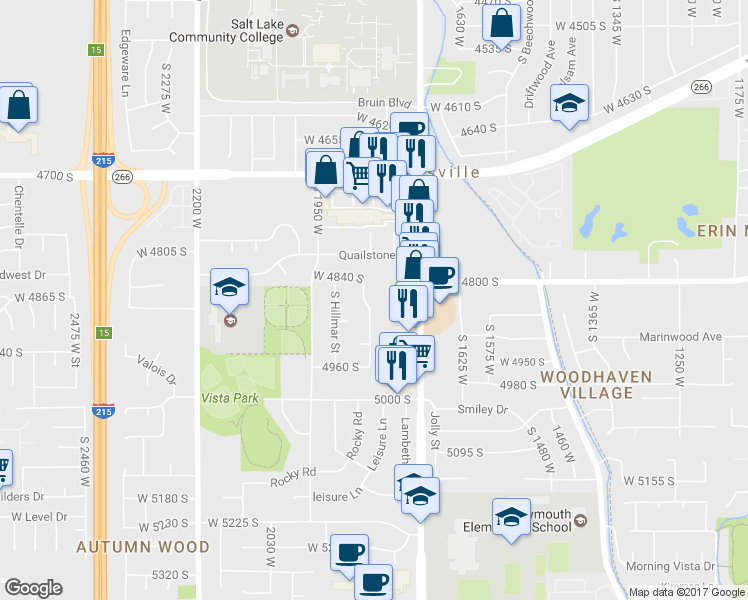 map of restaurants, bars, coffee shops, grocery stores, and more near 4871 Marianna Drive in Taylorsville