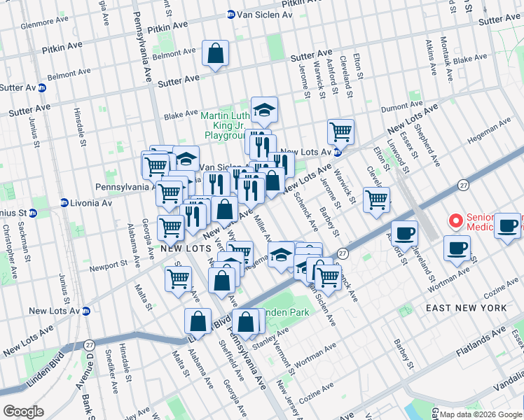 map of restaurants, bars, coffee shops, grocery stores, and more near in Brooklyn