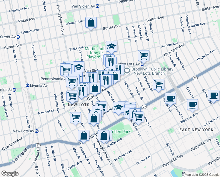 map of restaurants, bars, coffee shops, grocery stores, and more near in Brooklyn