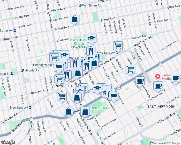 map of restaurants, bars, coffee shops, grocery stores, and more near in Brooklyn