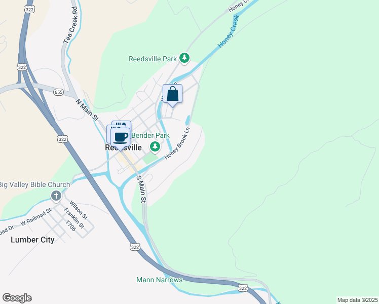 map of restaurants, bars, coffee shops, grocery stores, and more near 141 Fawn Road in Reedsville