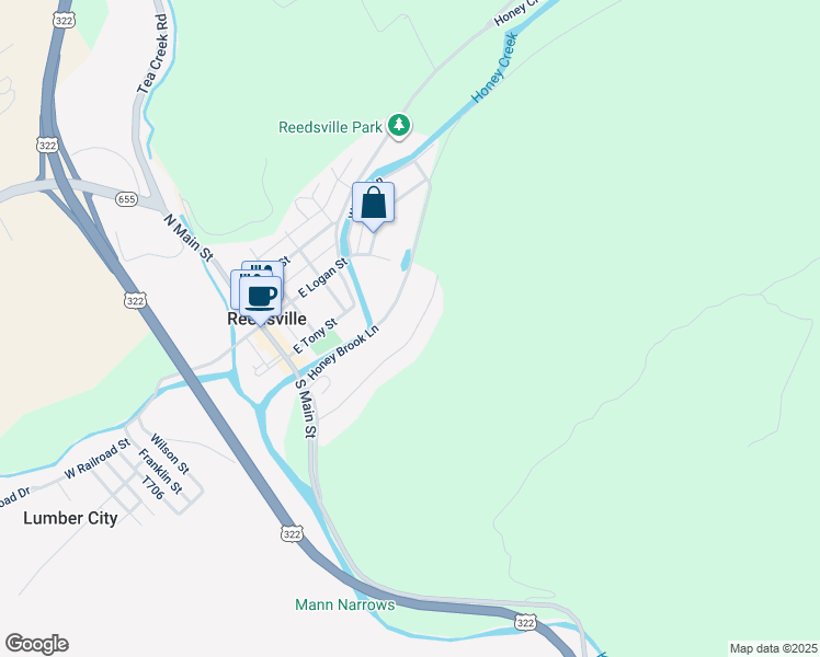 map of restaurants, bars, coffee shops, grocery stores, and more near 141 Fawn Road in Reedsville