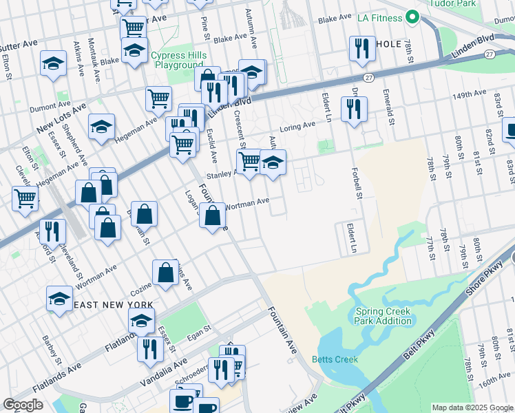 map of restaurants, bars, coffee shops, grocery stores, and more near 974 Crescent Street in Brooklyn