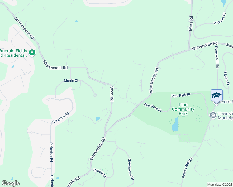 map of restaurants, bars, coffee shops, grocery stores, and more near 539 Dean Road in Mars