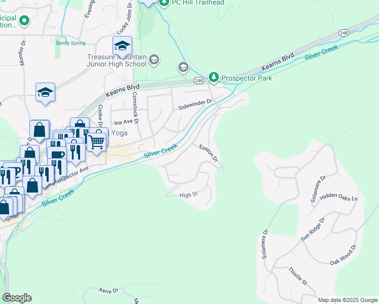 map of restaurants, bars, coffee shops, grocery stores, and more near 2054 Paddington Drive in Park City