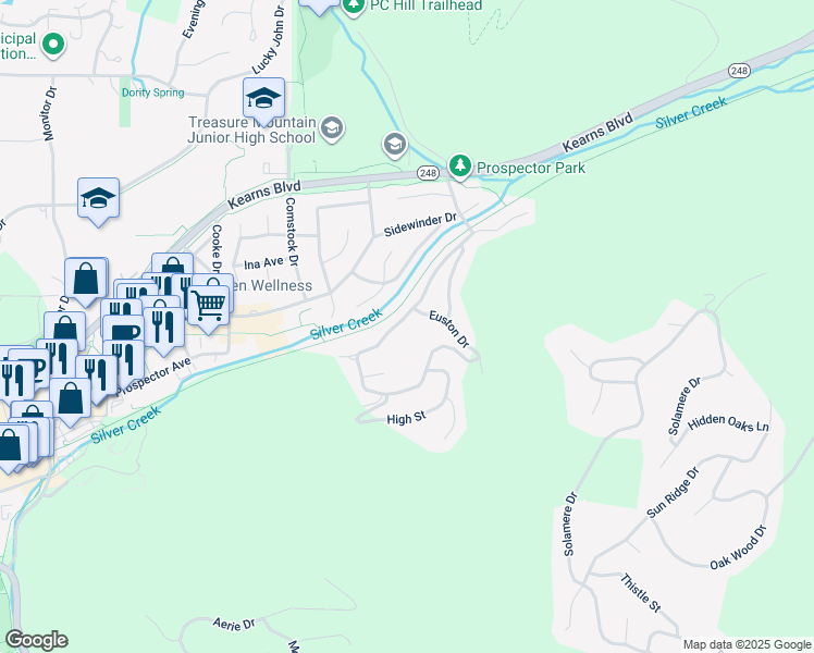 map of restaurants, bars, coffee shops, grocery stores, and more near 2054 Paddington Drive in Park City